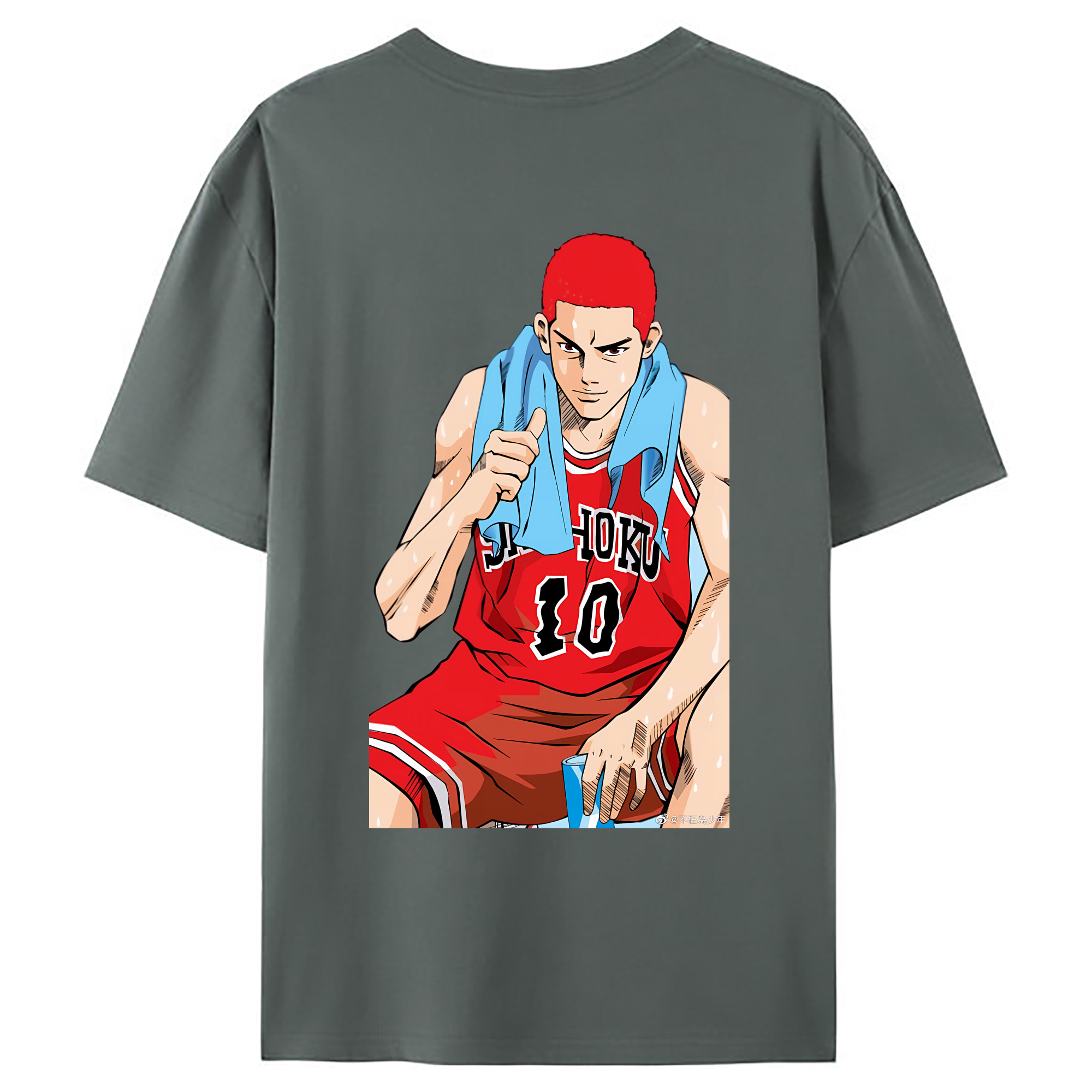 （画像用） SLAM DUNK／スラムダンク 綿100％ メンズ半袖Tシャツ（バックプリント） 通気性